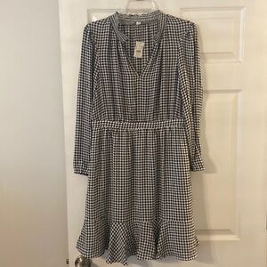 J.CREW LONG SLEEVE WOMENS DRESS SIZE 8 BRAND NEW BLACK AND WHITE COMBINATION